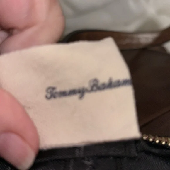 Leather Tommy Bahama purse handbag brown tobacco color flat bottom - Picture 11 of 12